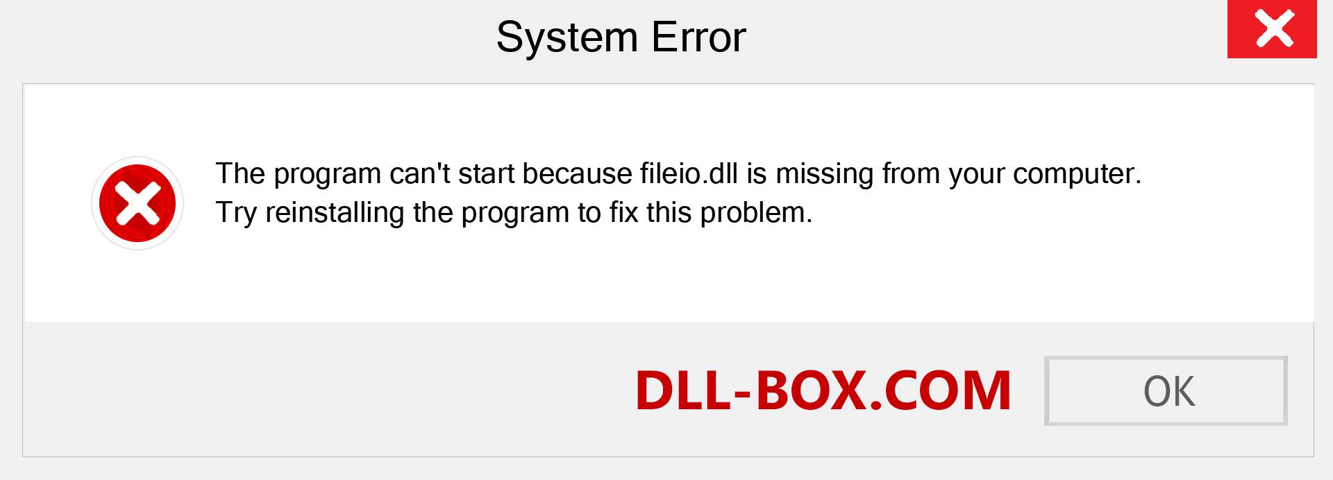  fileio.dll file is missing?. Download for Windows 7, 8, 10 - Fix  fileio dll Missing Error on Windows, photos, images